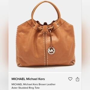 Michael Kors Aster Tan Leather Studded Tote. Final Price!